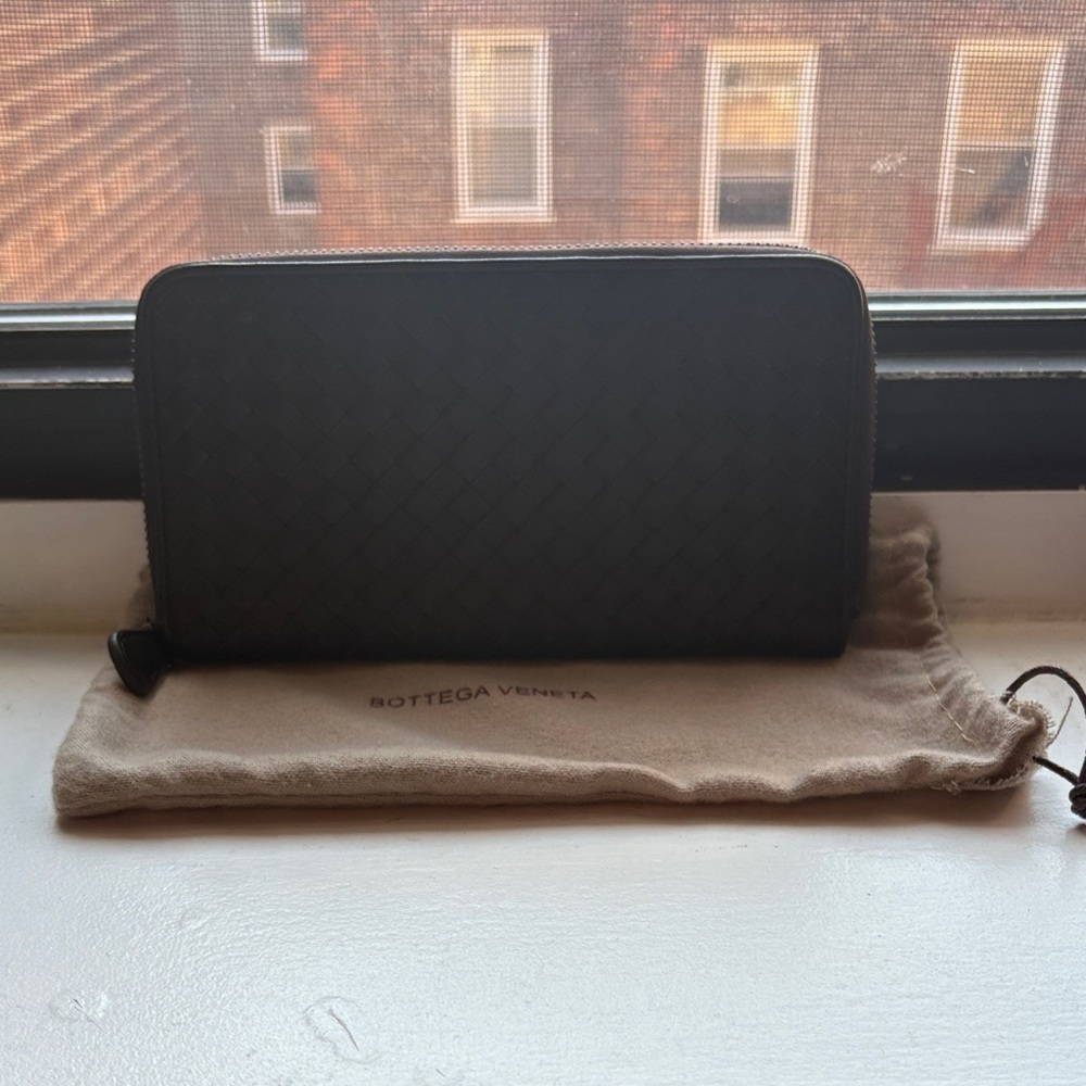 Bottega Veneta Dark Woven Leather Wallet
